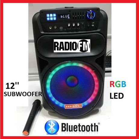 Głośnik bluetooth RGB karaoke radio FM Mikrofon