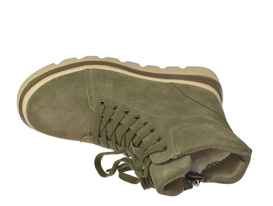 Skórzane śniegowce botki zimowe damskie creepersy B-3-1379 KH rozm. 38