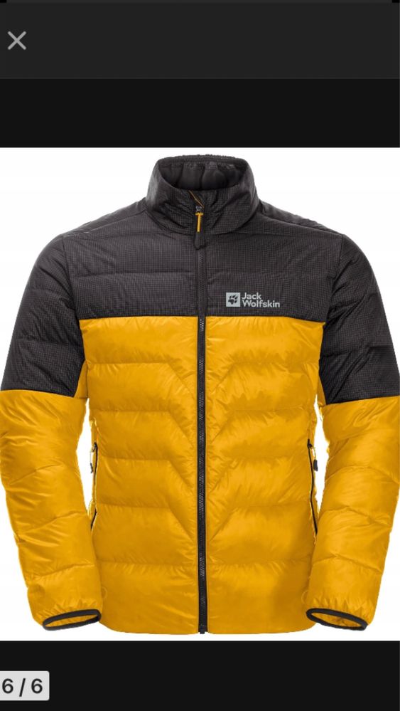 Jack Wolfskin Kurtka puchowa Tundra  Żółty Regular Fit