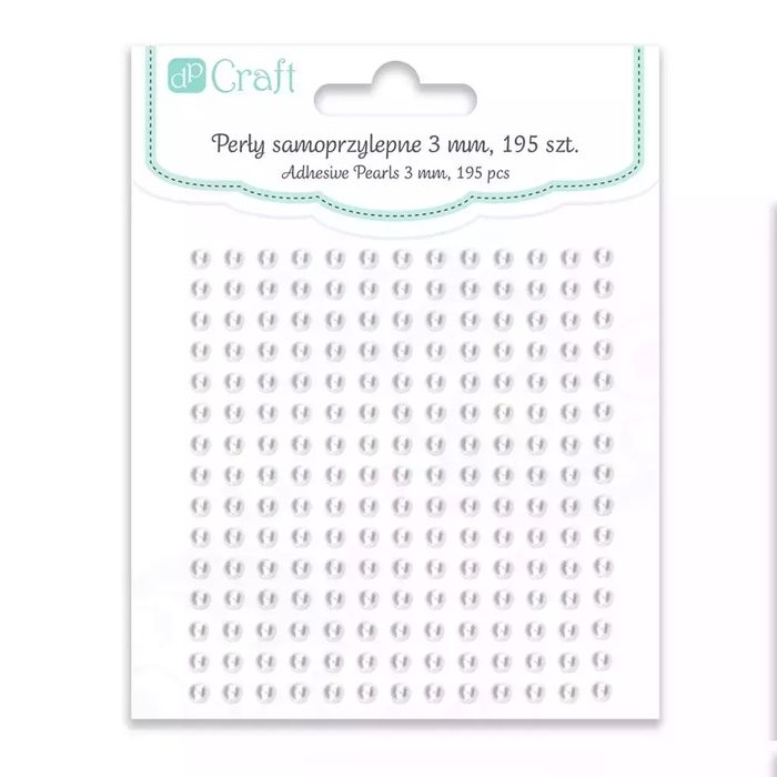 Perły samoprzylepne Off white 3mm 195szt. Dalprint