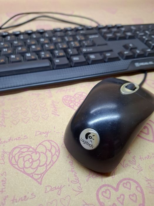 Компьютерная клавиатура и мышка комплектом