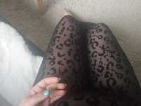 Przejrzyste legginsy w panterkę,XL