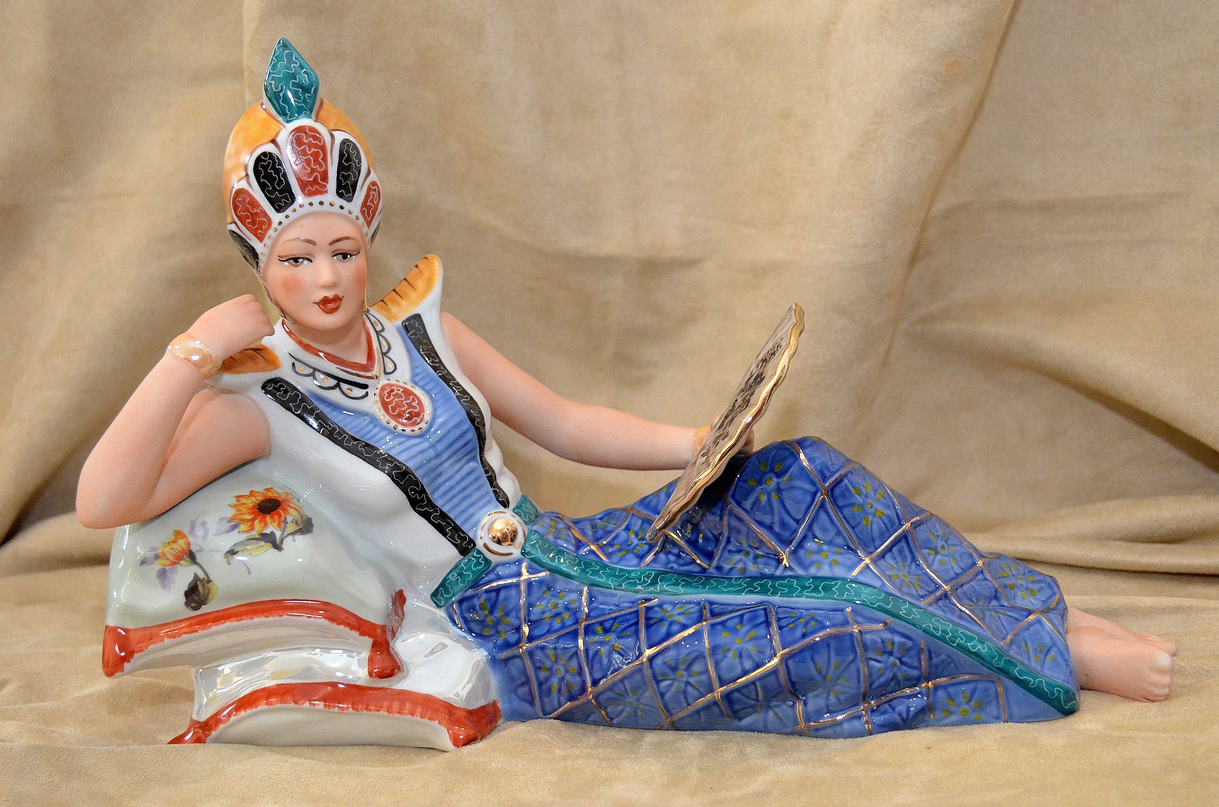 Porcelana figurka Kleopatra, NOFI Alba Iulia Rumunia, 38cm