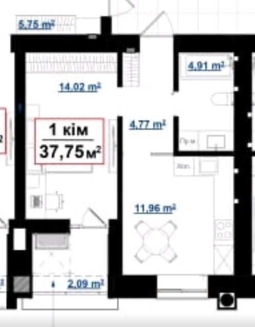 Однокімнатна квартира, ЖК Green park (Грін парк)