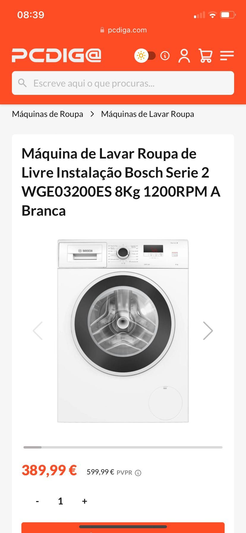 Máquina de Lavar 7 kg