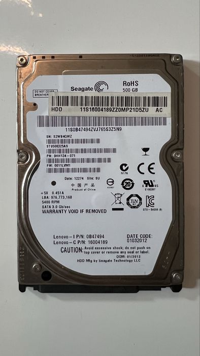 Dysk HDD Seagate 500GB 2,5 cala