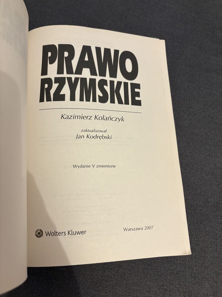 Prawo rzymskie Kazimierz Kolańczyk