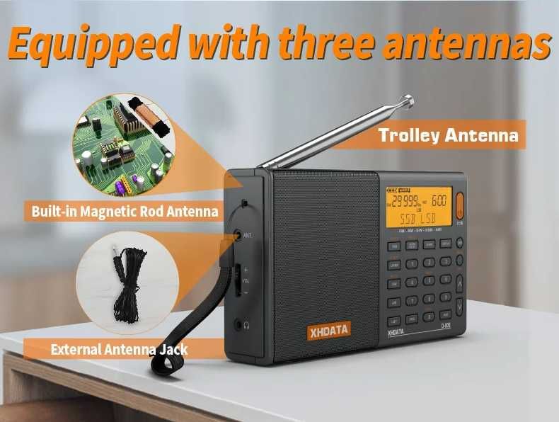 NOWE RADIO Xhdata D-808 Przenośne Radio Cyfrowe Fm