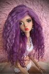 Peruka wig dla lalki BJD 1/4 popovy ciemny fiolet