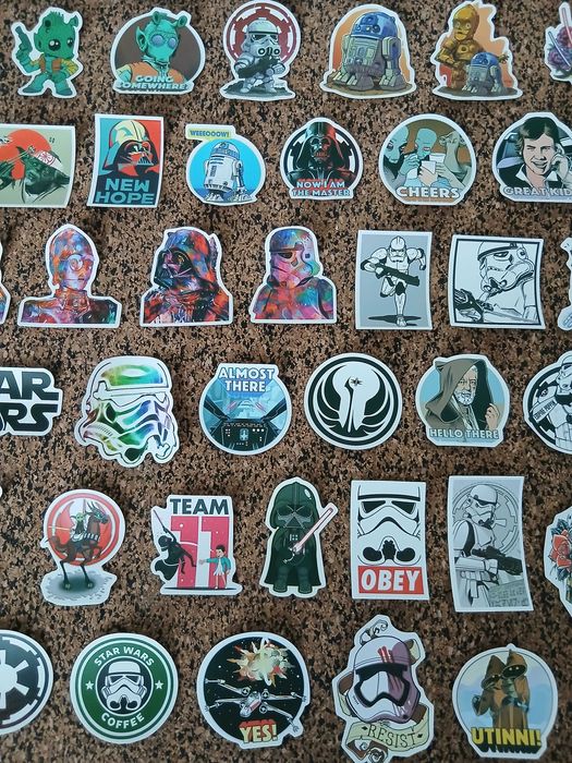 Lote de 90 autocolantes Star Wars