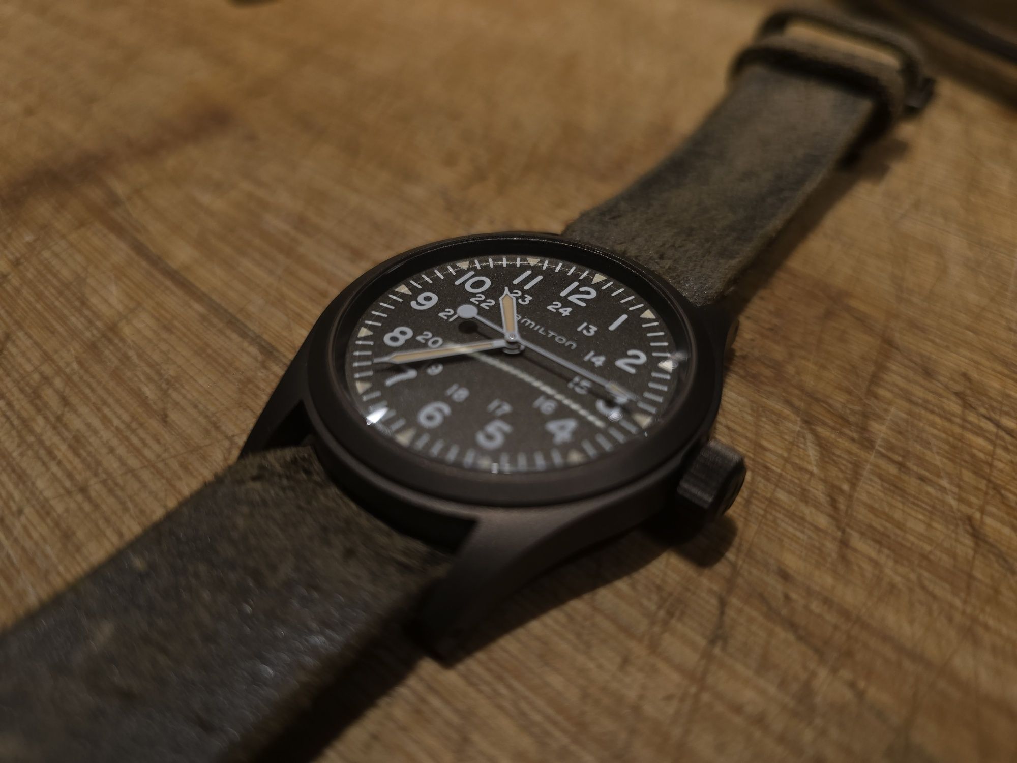 Zegarek Hamilton khaki field mechanical pvd bronze