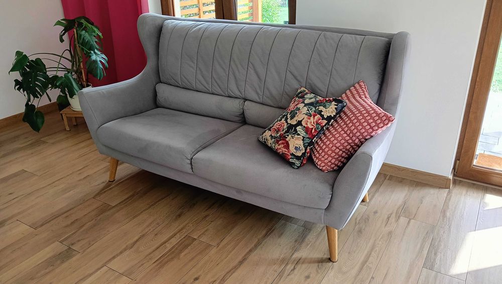 Sofa szara + fotel