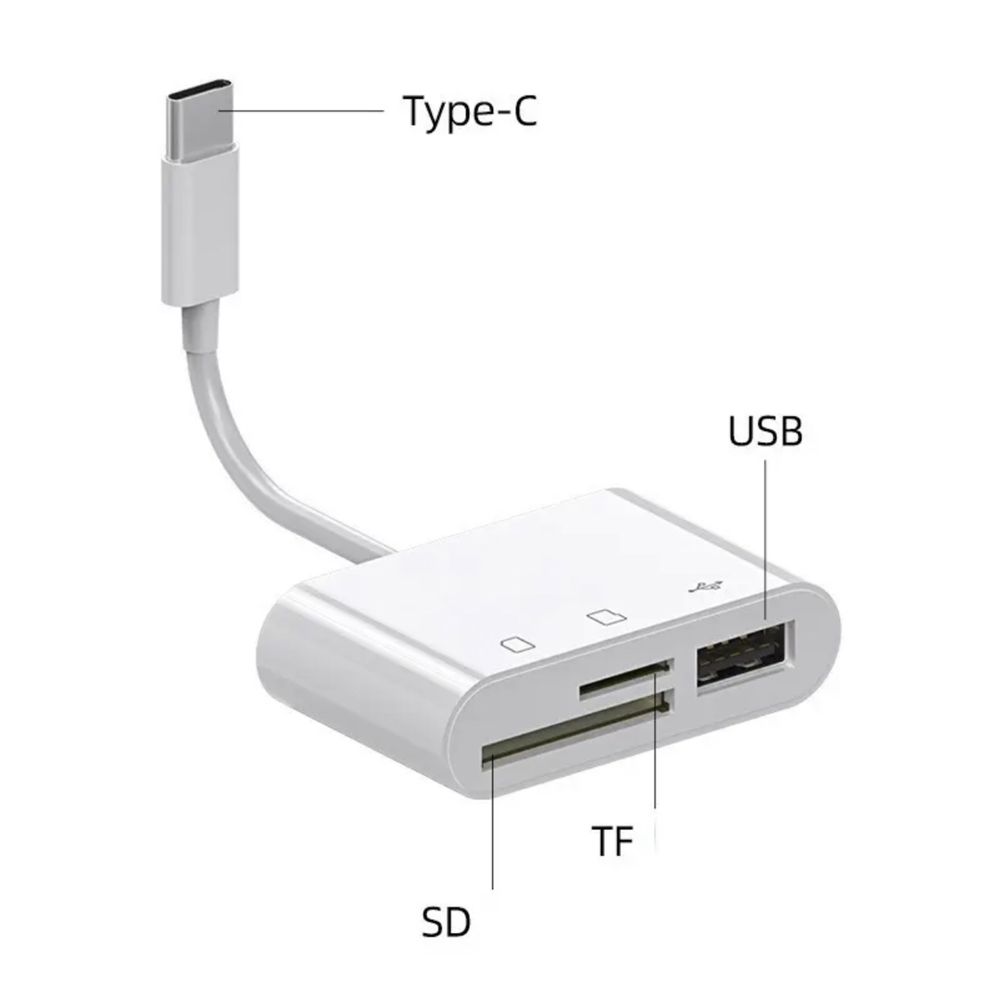 Картридер USB Адаптер Type-C TF CF SD