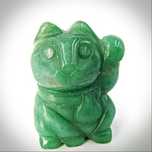 Maneki neko kamień kot witający figurka rzeźba netsuke szczęście