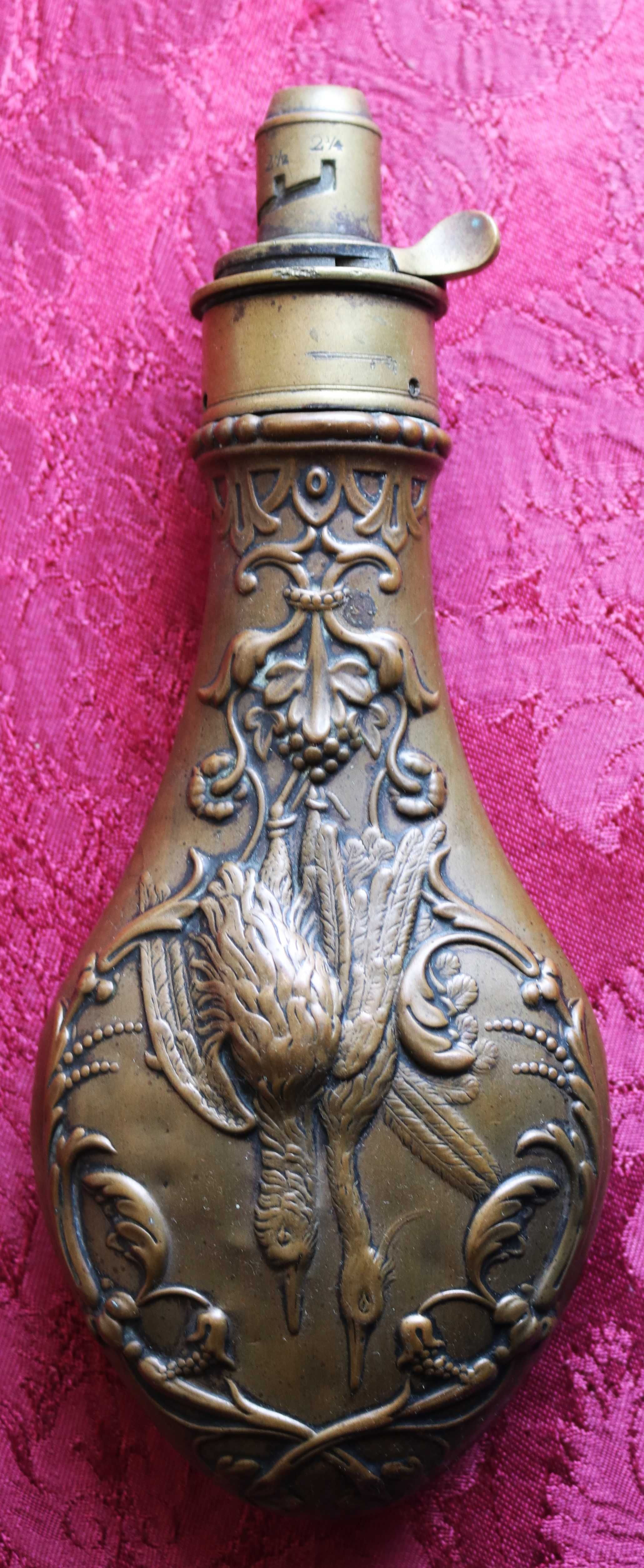 Polvorinho c/cena de caça G & J W Hawksley Sheffield powder flask