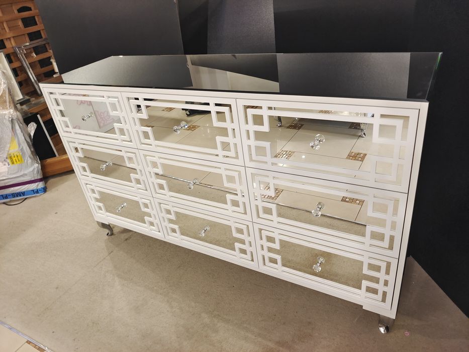 Komoda 170cm Glamour, lustra, ornamenty