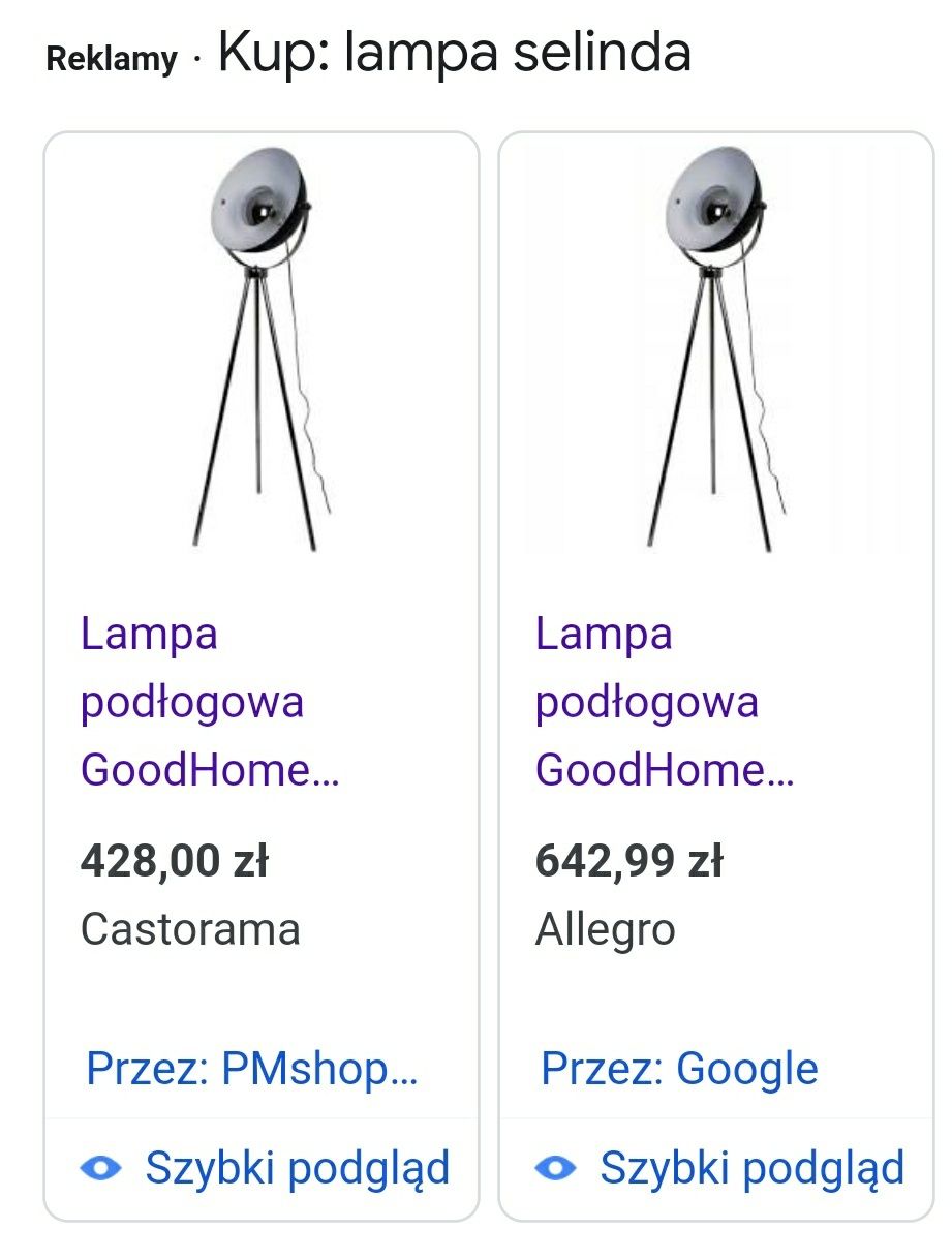 Nowa lampa podłogowa GoodHome Selinda 1-punktowa E27