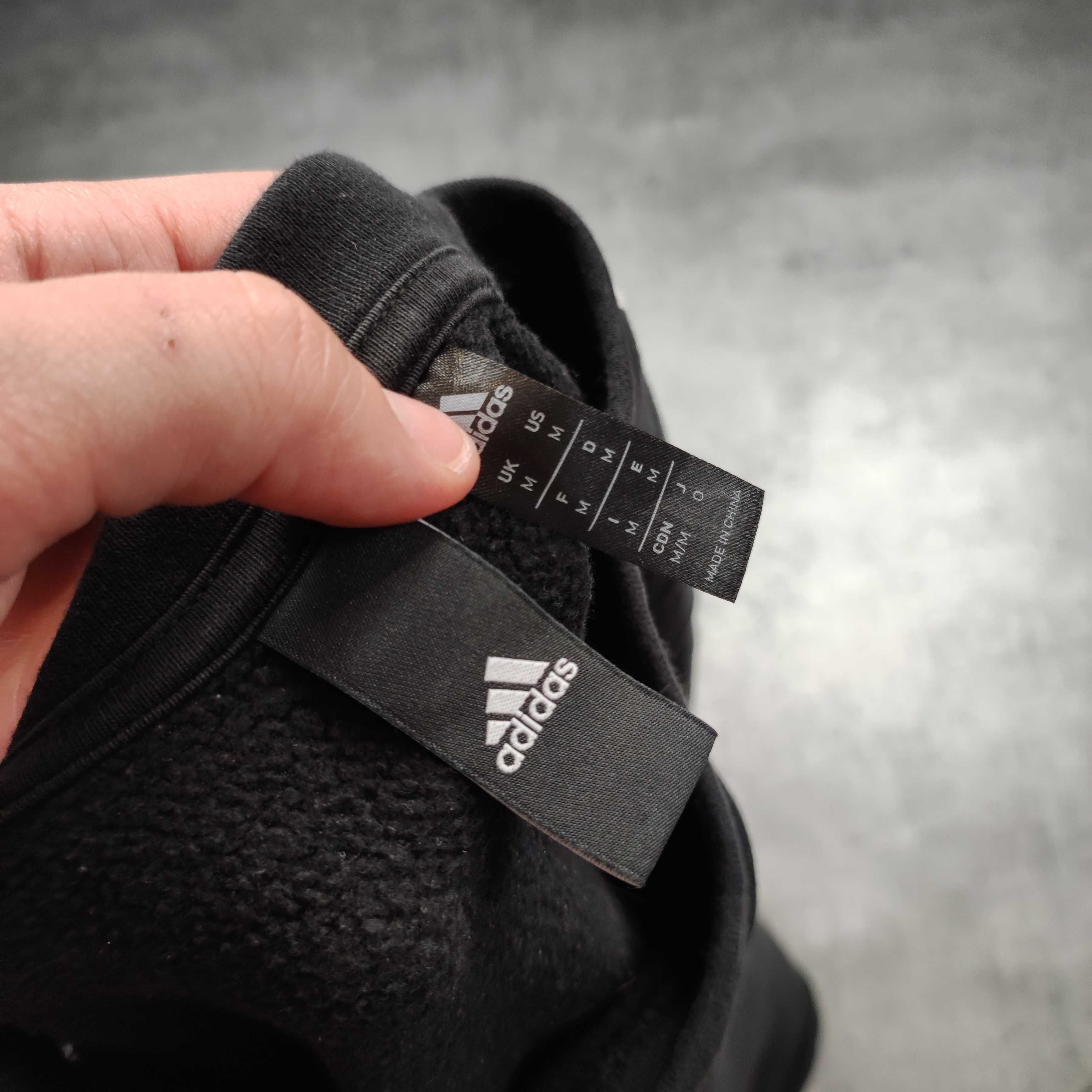 MĘSKA Bluza PREMIUM Czarna 3 Paski Adidas Małe Logo Bawełna Casualowa
