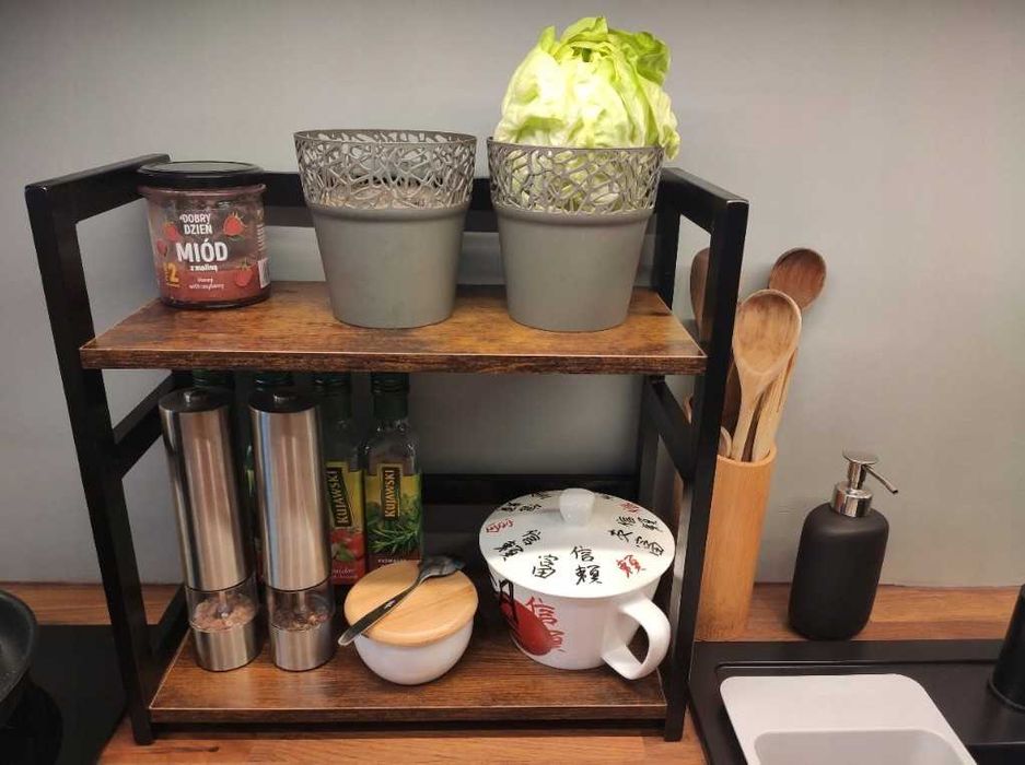 Regał bambusowy na blat – rustykalny organizer w stylu loft