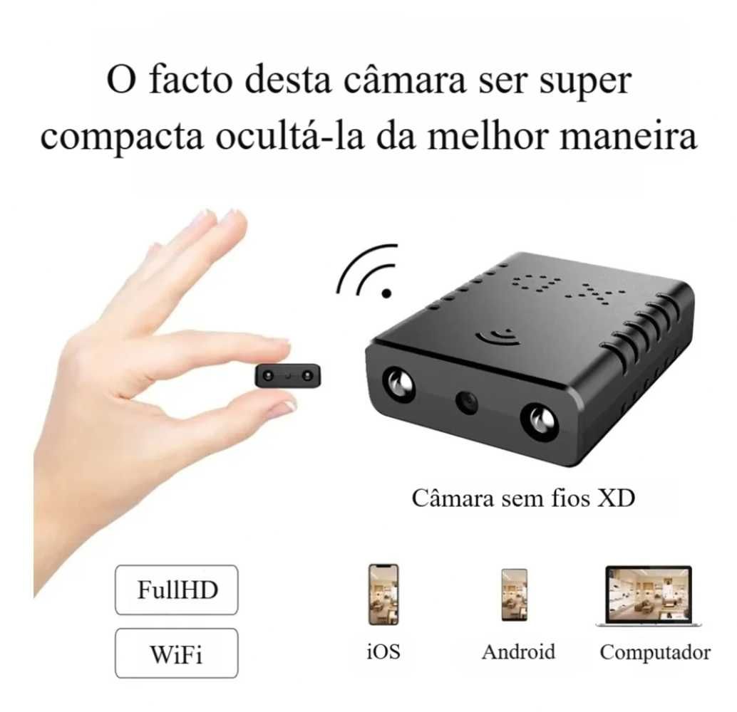 Micro Câmara * S/Fios * FullHD * com Visão Noturna