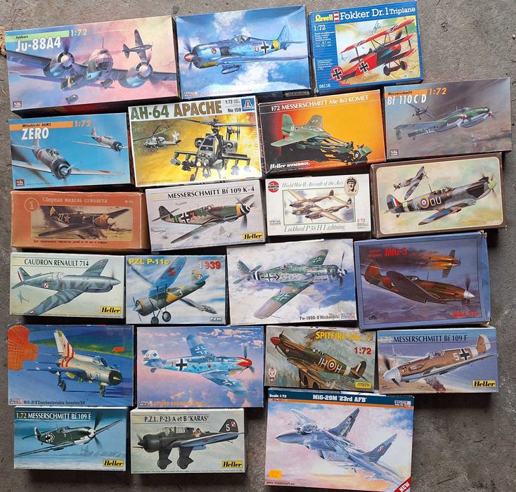 Samoloty do sklejania 1:72 Heller, Airfix, Italeri, Revell