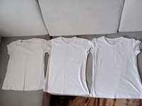 Koszulka, biała, zestaw 3 sztuki