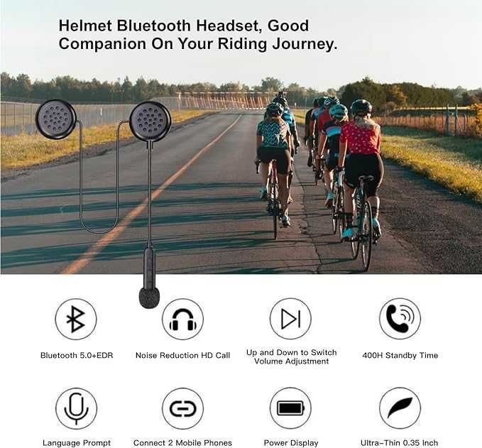 Zestaw słuchawkowy Bluetooth do kasku motocyklowego