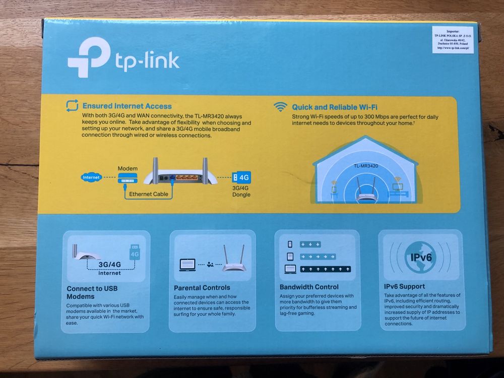 Nowy Router TP-LINK TL-MR3420 3G/4G USB