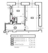 Lokal biurowy - Włodarzewska 68 - 44,84m2    3 600,00 zł