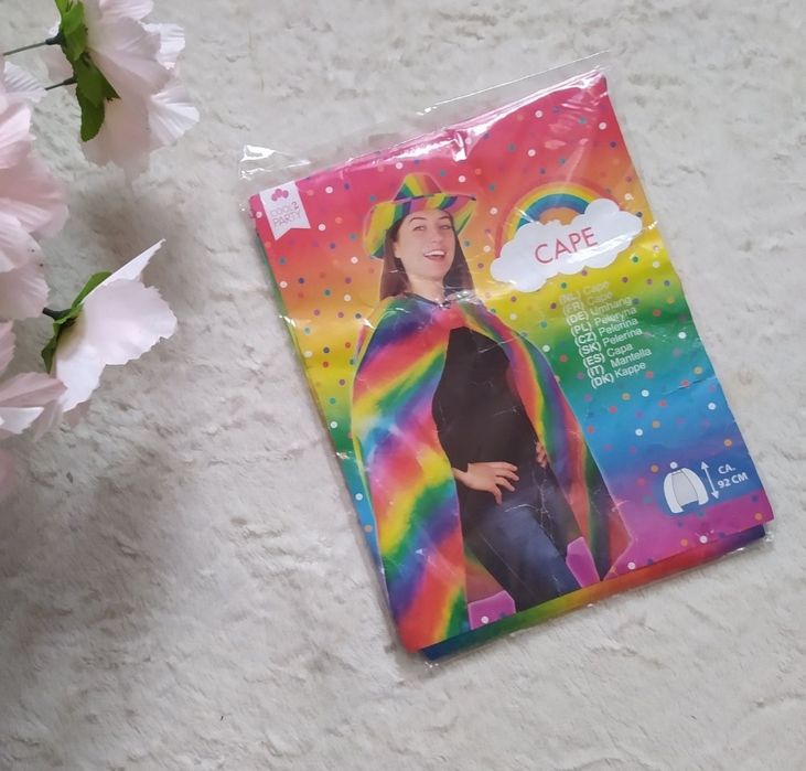 Peleryna nowa multikolor tęczowa