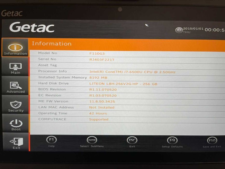 Захищений планшет Getac F110 G3/11.6"/i7/8GB/256GB/46годин напрацювань