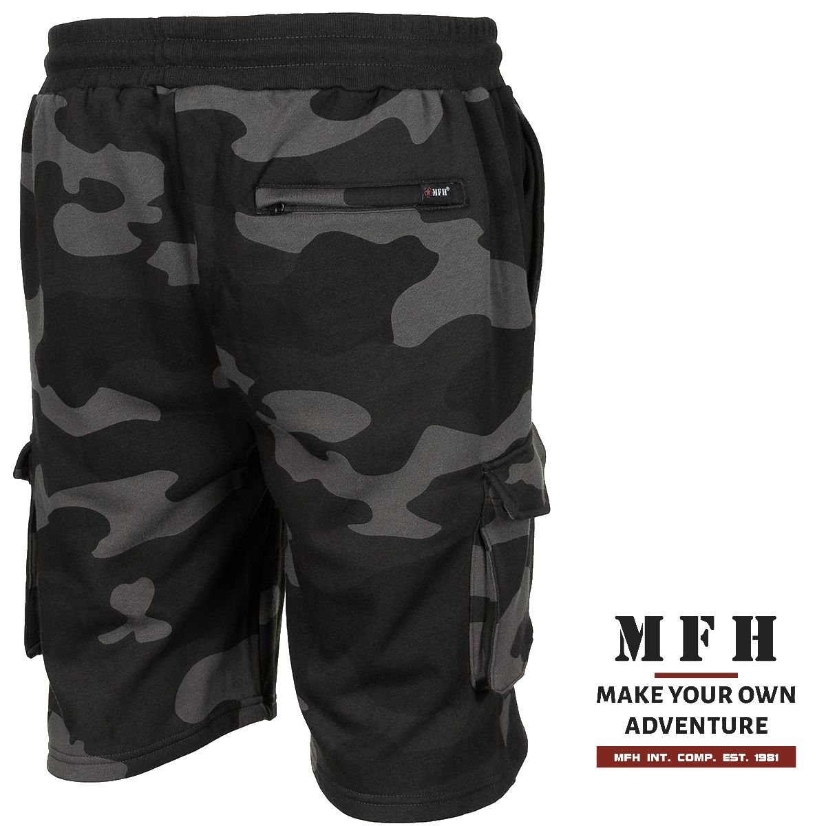 spodenki krótkie joggery dark camo l