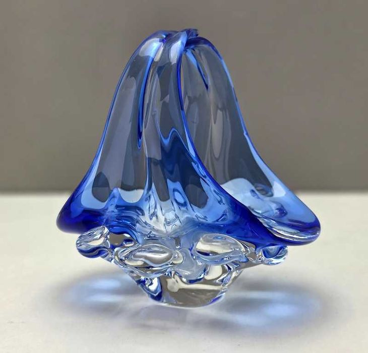 Szklany koszyk lata -60-te proj. Jan Beránek huta  Škrdlovice, Bohemia