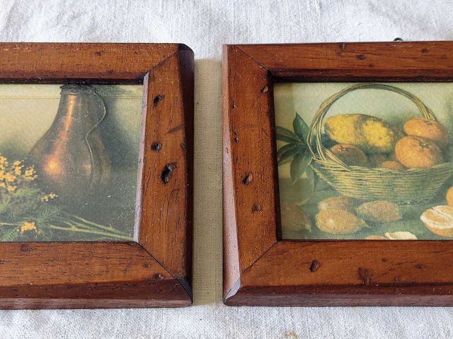 Trio de quadros decorativos de natureza morta