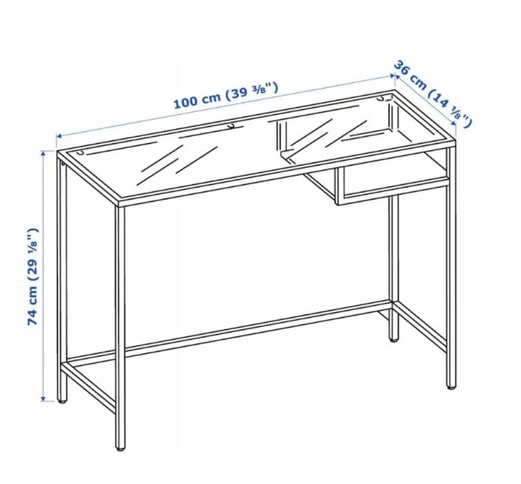 Biurko Ikea czarne szklany blat VITTSJO