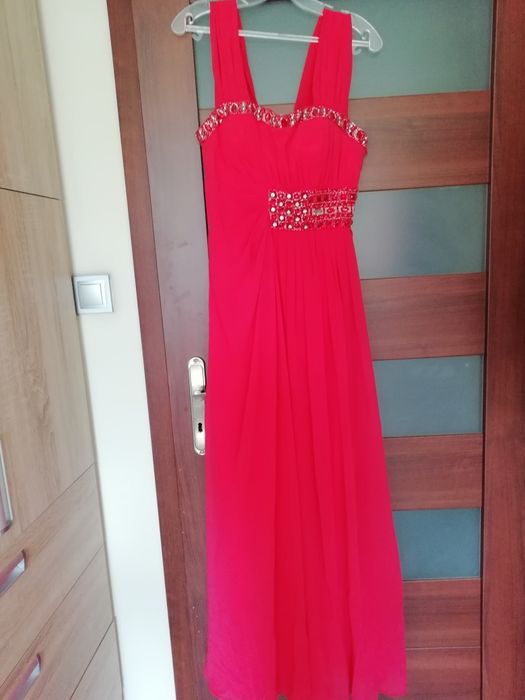 Sukienka Bicici r. S XS długa czerwona piękna suknia