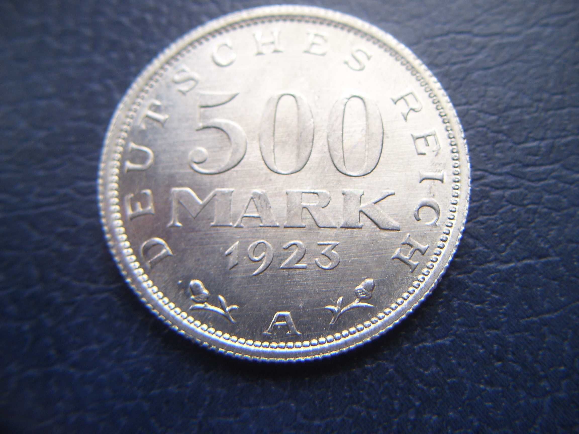 Stare monety 500 marek 1923 Niemcy stan menniczy