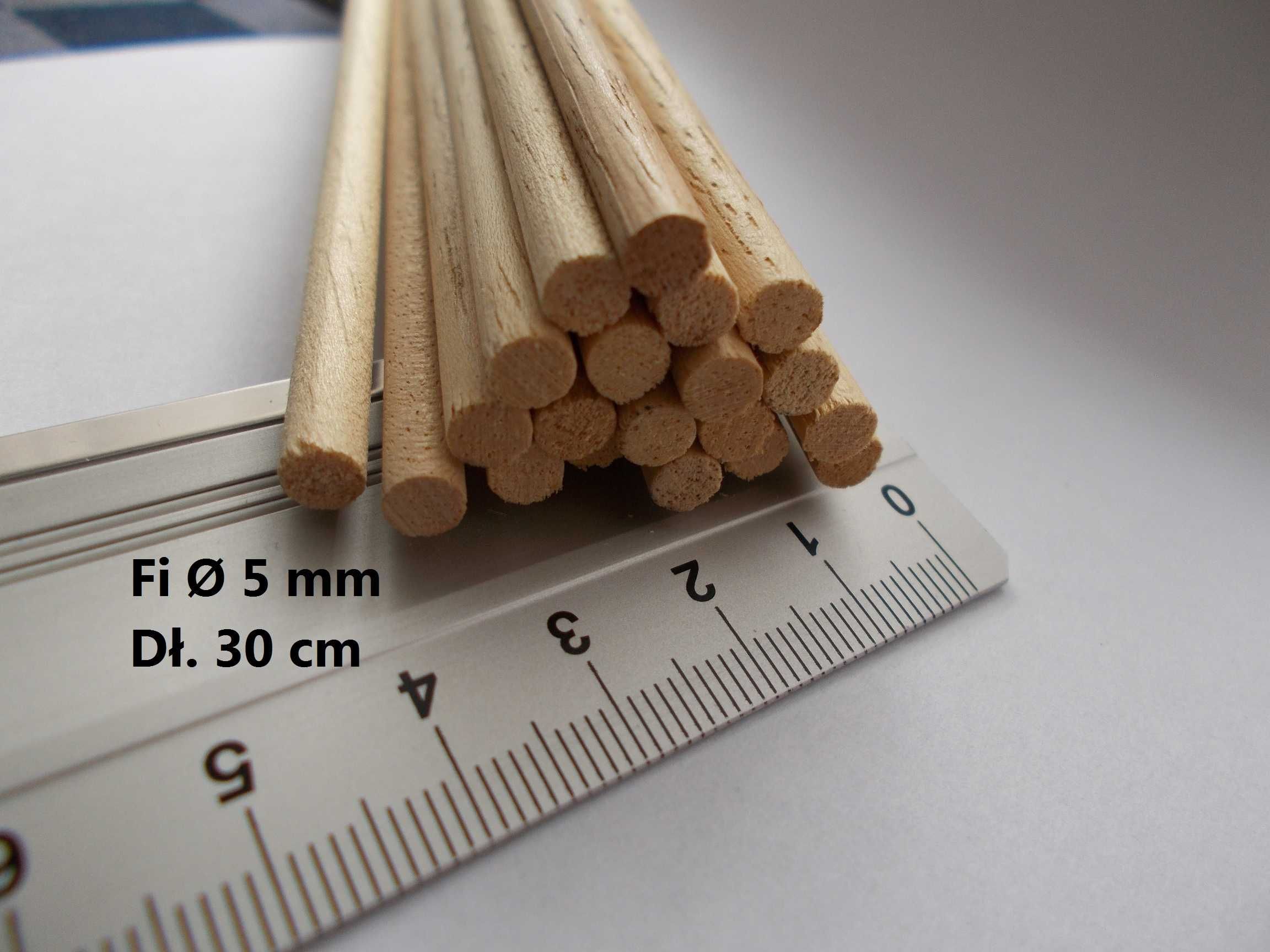 Kołek walec balsowy drewniany balsa 5 mm 20 szt modelarstwo