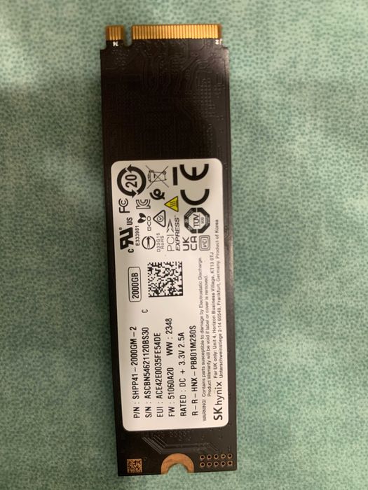 SSD диск SK hynix Platinum P41 2TB NVMe Internal SSD (SHPP41-2000GM-2)