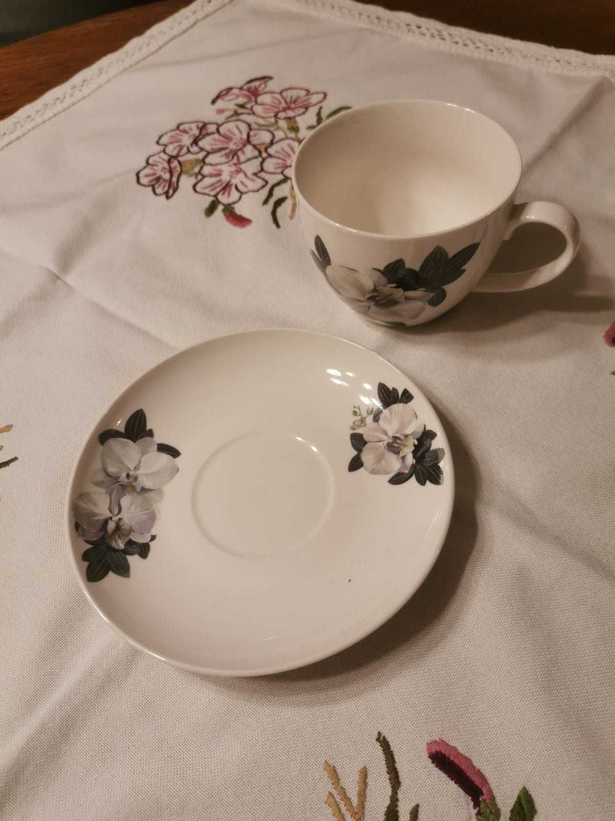 Kubek filiżanka home&you storczyk okazja porcelana 500ml duża