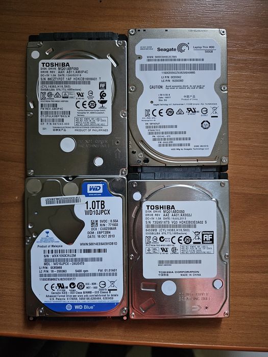 Toshiba, Seagate HDD 500gb, 1T WD Blue