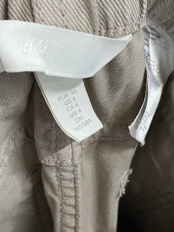 Брюки H&M Штани Джинси H&M нові котонові брюки бежеві баггі з резинкою