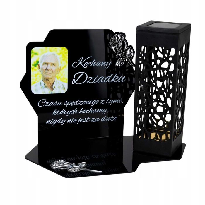 Znicz solarny z Twoją dedykacją i zdjęciem dla Taty, Dziadka, Mamy