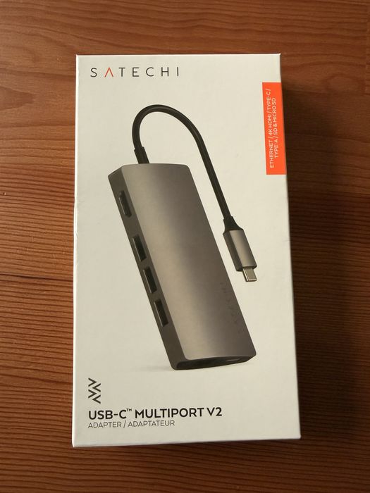 Satechi multiport v2 adapter hdmi usb c ethernet rj45 micro sd nowy