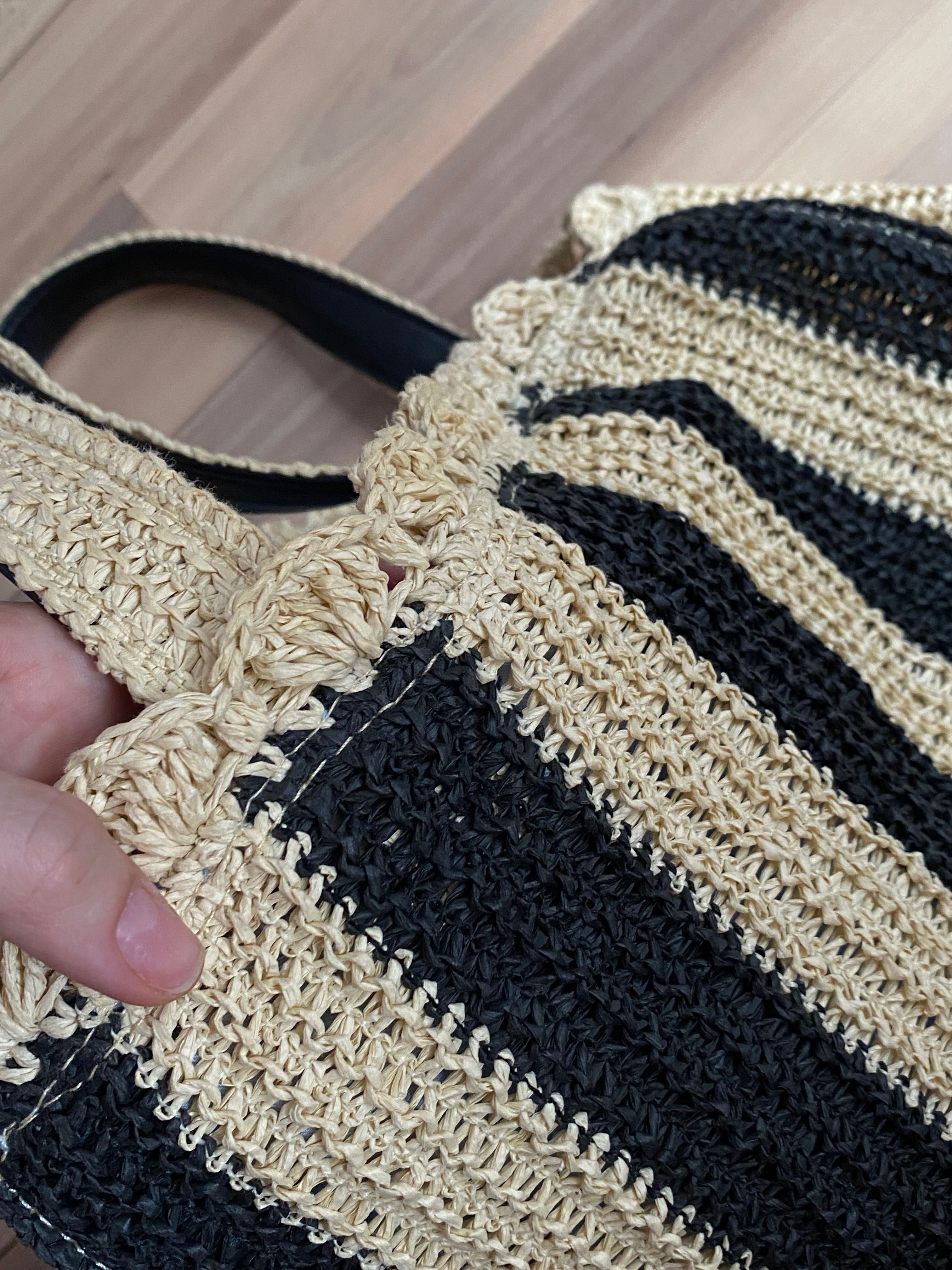 Летняя плетеная пляжная сумка