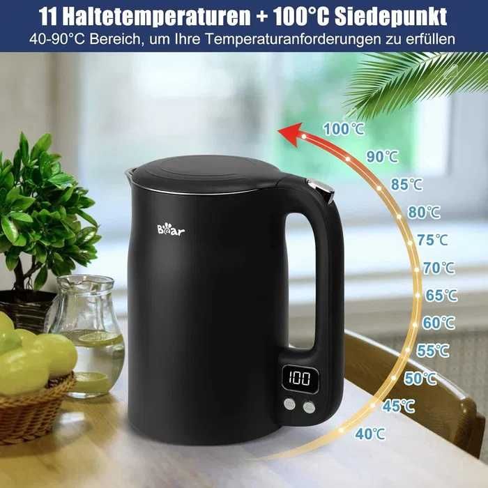 Czajnik Elektryczny Bear 1,7l stal nierdzewna 11 temperatur 1800W