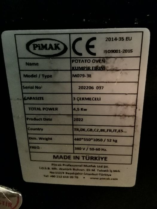 Piec do ziemniaków Kumpir oryginalny turecki Pimak