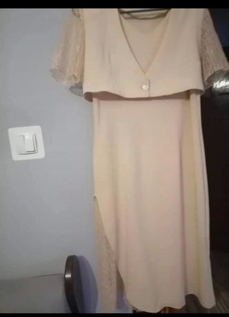 Komplet/garsonka suknia plus krótki żakiet rozmiar 42