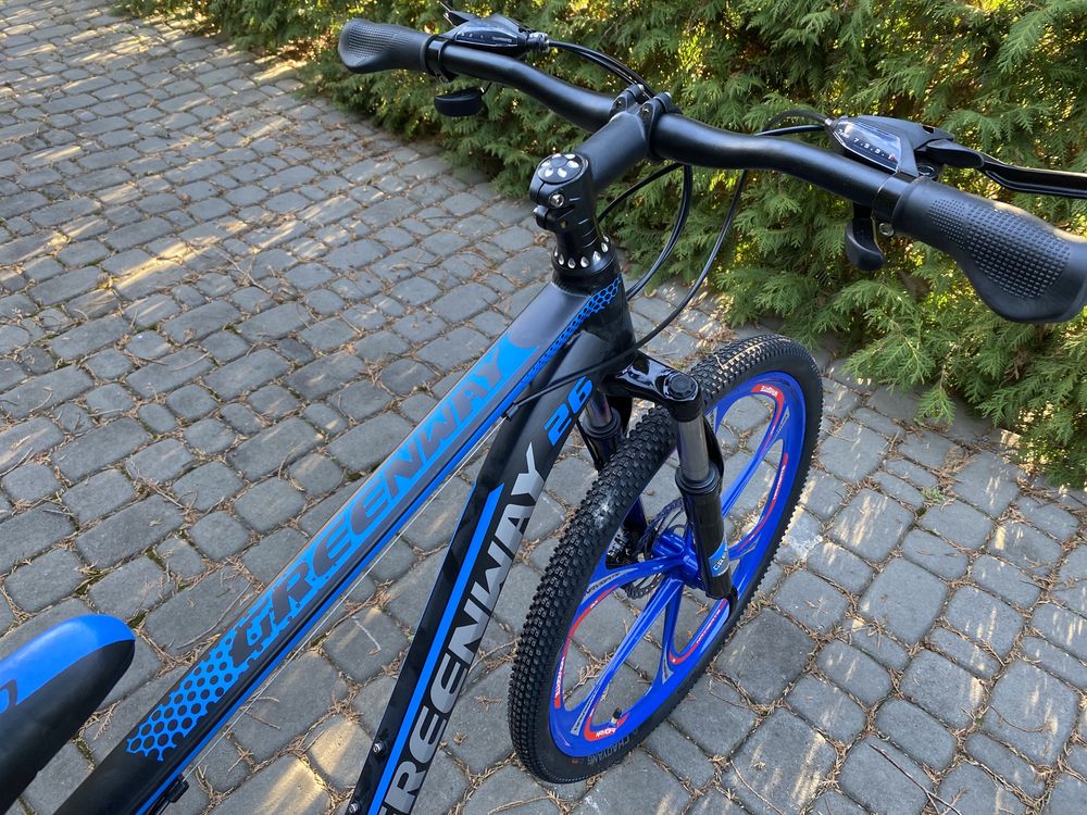 Гірський велосипед Greenway 26 Black-blue на литих дисках