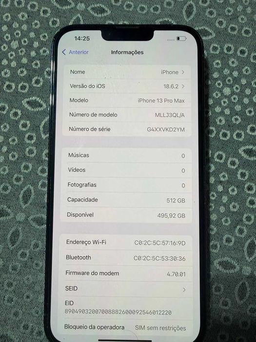 Iphone 13 pro max 512 GB Azul Como novo